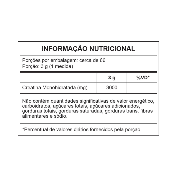CREATINA MONOHIDRATADA - 200 gramas