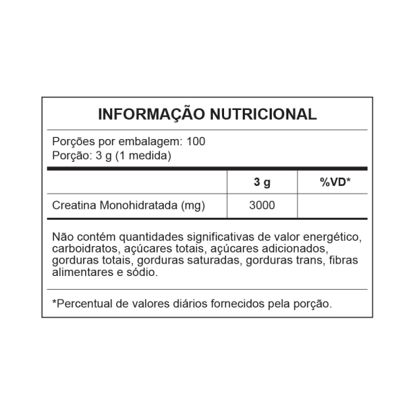 CREATINA MONOHIDRATADA - 300 gramas